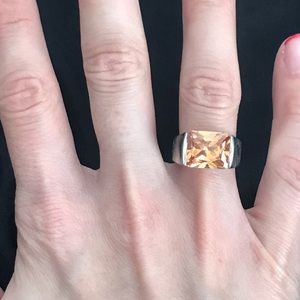 925 Sterling Silver Ring with Citrine Stone